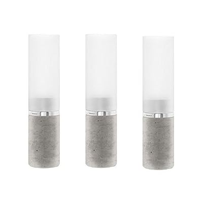 blomus 65440 Set de photophores Faro, Acier Inoxydable, Blanc/Gris, 5 x 5 x 21 cm