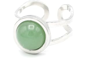 Miracles Minéraux | Bague réglable en acier inoxydable et pierre naturelle