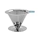 Produktbild Peepheaven Wiederverwendbarer Edelstahl-Kaffeefilter-Platzkorb Kaffeefilter-Siebtrichter-Trichter Metallkaffeemaschine (Silber) JZ-KF-03