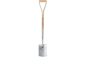 Kent & Stowe Garden Life Stainless Steel Digging Spade, Light and Compact Traditionally-Styled Garden Tool, All Year Round Made from Stainless Steel and Ash Wood