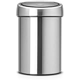 Brabantia Touch Bin - Cubo de basura, 3 litros, cubo interior de plástico extraíble, acero mate anti-huellas