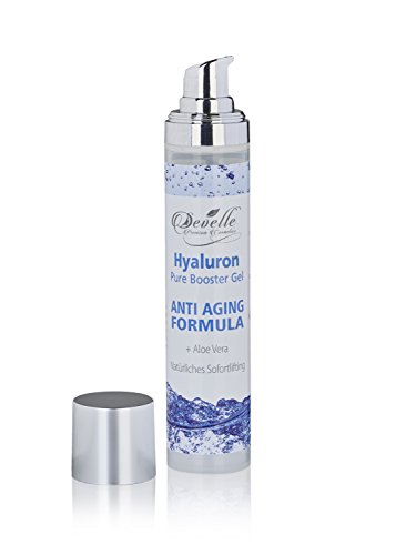 Hyaluron-Säure-Gel Develle Pure Booster 50 ml. I Hyaluronsäure-Konzentrat Gel I Hochkonzentriertes Hyaluron-Serum | Hyaluron-Booster Gesichtspflege | Anti-Aging Fluid für das Gesicht als Tagepflege und Nachtpflege I Hyaluron-Gel Vegan und ohne Parabene - 2