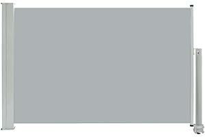 vidaXL Seitenmarkise Ausziehbar UV- und Wasserbeständig Sonnenschutz Sichtschutz Windschutz Seitenrollo Markise Balkon Garten Terrasse 60x300cm Grau