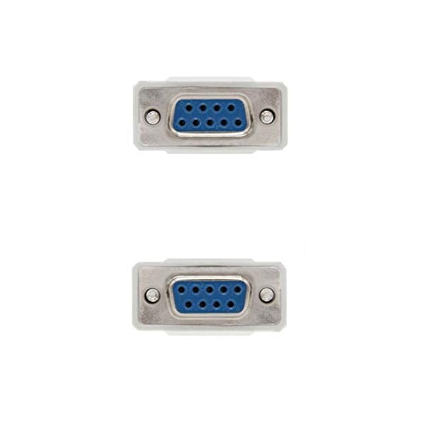 NANOCABLE 10.14.0602 - Cable Serie RS232 de comunicaciones Null Modem, DB9/H-DB9/H, Hembra-Hembra, Beige, 1.8mts - Image 4