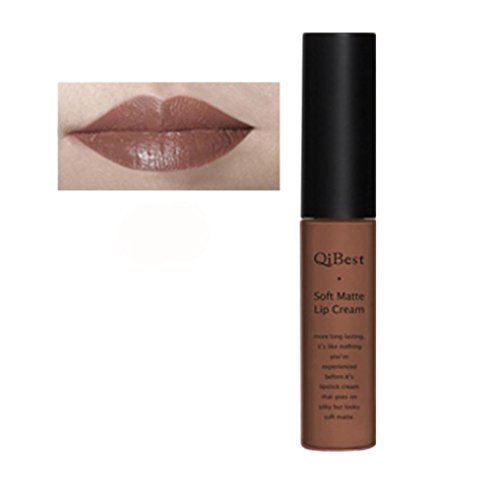 Ularma Lipgloss Soft Matte Flüssiger Lang anhaltender Wasserdicht Lippenstift, Braun/10