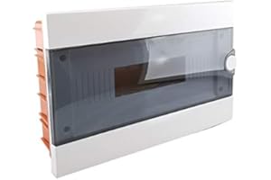 ELMARK Quadro elettrico centralino 16 moduli ORIZZONTALE DIN box incasso oppure superficie scatola IP40 interruttori modulari (Incasso)