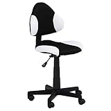 IDIMEX Chaise de Bureau pour Enfant Alondra Fauteuil pivotant avec Hauteur réglable, revêtement en Mesh Noir/Blanc