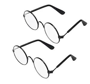YAODHAOD Pet Dog Cat Sunglasses, Classic Retro Round Metal Prince Princess Sunglasses,Photo Props Toys,Puppy Cat Teacher Bachelor Cosplay Glasses for Small Dog Cat?2 PCS (Transparent)