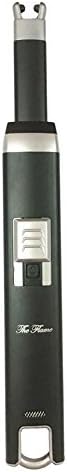Candle Electric Lighter -The Flame- USB charging Fast, windproof Without combustion, Strong and Secure with Elegant Package (Black)