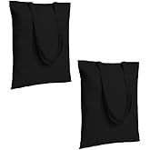 Women Tote Bag Black with Zipper | Large Capacity Canvas Shoulder Handbag | Stylish Reusable Shopping & Office Bag