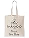 Produktbild KRISSY The Walking Dead Stay Paranoid As Well As Trust No One Schultertasche Tote Bag