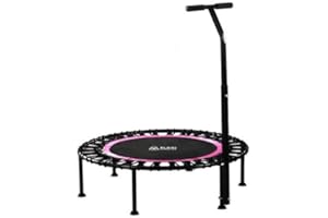 Flexi Muscles - 40" Mini Rebounder Fitness Trampoline for Adults with Bungee Cords and Safety Bar. 330LBS/150KG Weight Limit, Ideal for Indoor Outdoor Home Gym Workouts.