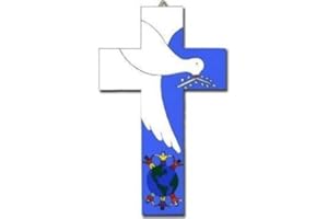 CRUZ St Joseph's Catholic Giftshop on Amazon Confirmation Present. 10cms Wood Cross Confirmation Gift. Holy Spirit Cross. Fair Trade. Hand Painted. From