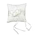 Produktbild PIXNOR 15 * 15cm Faux Perlen dekor Braut Hochzeit Ceramony Pocket Pillow Kissen Ringträger mit Bändern (weiß)