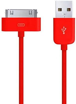 TheMax® Premium Quality USB 2.0 Charging Cable 1m Compatible for 4 4S 3G 3GS 1/2/3 5 classic nano 1/2/3/4/5/6 Touch 1/2/3 (1 Meter, Red)
