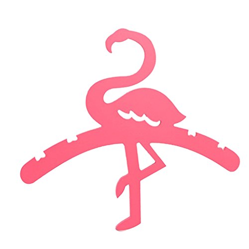 Preisvergleich Produktbild Fenteer Holzbügel Kleiderbügel Holz Garderobenbügel Holzkleiderbügel Rosa Flamingo Design
