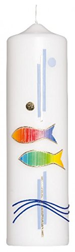 Preisvergleich Produktbild Kerze,H22cmØ6cm,Regenbogenfische