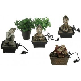 Brunnen, "Buddha",aus Polyresin Maße:13x13x18cm/13x10x14cm verschiedene