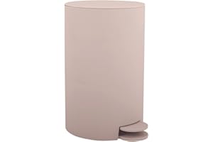 MSV, Poubelle à cosmétiques Modèle Osaki, 3 litres, Couvercle, Poubelle à Pédale pour Toilettes Salles de Bain, Compact, Petit Espace, avec Récipient intérieur Amovible, Beige