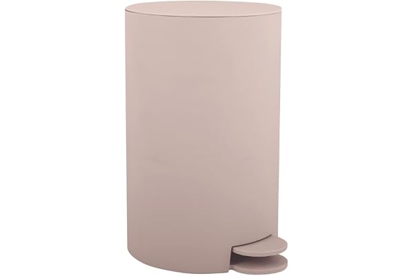 MSV - Poubelle à cosmétiques Modèle Osaki - 3 litres - Couvercle - Poubelle à Pédale pour Toilettes Salles de Bain - Compact - Petit Espace - avec Récipient intérieur Amovible - Beige
