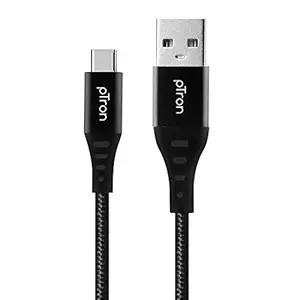 pTron Solero TB301 3A Type-C Data & Fast Charging Cable, Made in India, 480Mbps Data Sync, Strong & Durable 1.5-Meter Nylon Braided USB Cable for Type-C Devices - (Black)