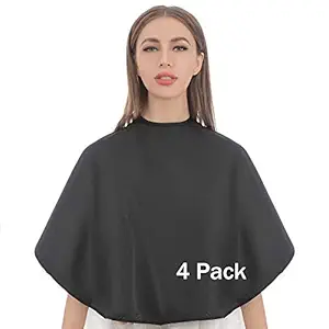 Bqueen Makeup Cape Professional Short Hair Cape Makeover Bib for Beauty Salon Smock for Clients, Lightweight Comb-Out Beard Shaving Apron Hairdressing Shampoo Cape (4 Pack)?