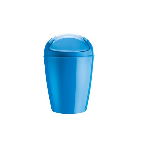 Koziol 5777599 Schwingdeckeleimer Del S, solidkaribikblau