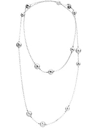 Misaki Misaki Necklace SIRIUS LONG - Collar de mujer de plata de ley con perla sintética, 88 cm