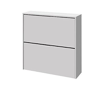 Habitdesign 007873O Meuble à chaussures à 2 portes, finitions blanc,76 x 75 x 22 cm