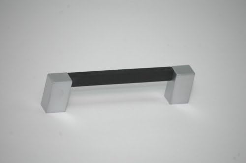 Design Furniture Handle with Soft Touch Inlay 128 mm borehole distance in mat chrome/black