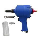 * Vielseitige Verwendung mit Nieten mit 3/32 Zoll, 1/8 Zoll, 5/32 Zoll und 3/16 Zoll Durchmesser sowie Ersatznietenhalterungen, die bequem an der Unterseite angebracht sind