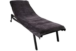 ‎JILDA-TEX jilda-tex Schonbezug für Gartenliege Strandliege Sonnenliege Liegen-Stuhl Auflage 100% Baumwolle Frottee 80x200 cm (Anthrazit)