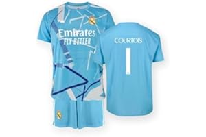 Real Madrid Conjunto Portero Courtois Primera Equipación Infantil réplica Producto Oficial Camiseta pantalón