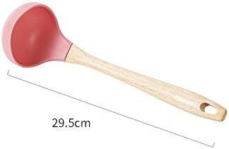Dana Carrie Silicone spatula non-stick inner pot shovels high temperature resistant teaspoon of household food clips kitchen cooking utensils, The Soup ladle - Pink