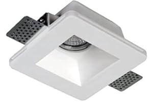 ASIA LED Portafaretto In Gesso Da Incasso Quadrato Interno Squadrato GU10 120x120x55 mm