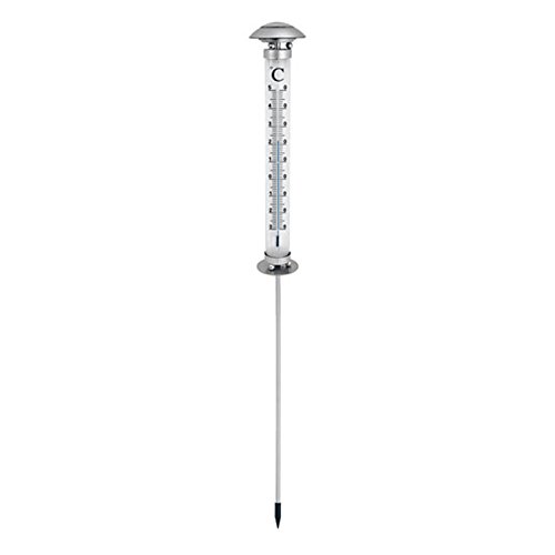 XXL Garten Solar LED Thermometer, große Zahlen & LED Beleuchtung, 115 cm Höhe. Gartenthermometer … - 3