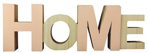 khevga Wohnzimmer-Deko: Schriftzug Home Holz in rosa