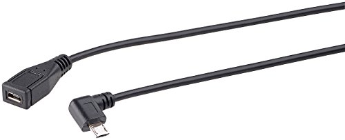 Callstel Micro-USB-Verlängerungskabel mit 90°-Winkelstecker, 1,8 m