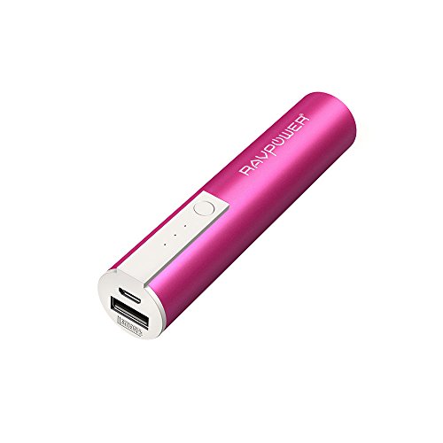 RAVPower Chargeur Portable 3350mAh  Batterie Externe de Secours avec Technologie iSmart  Mini Batterie M  tallique Super L  g  re  Taille de Poche   Ultra Compact pour Smartphones et Plus - Rose