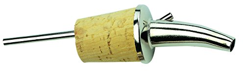 Westmark 43702290 Spirituosen-Ausgießer für Flaschen, Mit Luftröhrchen, Naturkorken/Messing, Nickelfrei, Classic-Gastro, Silber