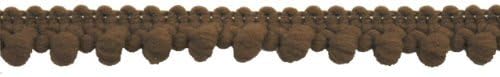 Pompom Fringe 3/8-Inch Polyester Fringe Rolls for Arts and Crafts, 25-Yard, Mini, Brown by Pompom Fringe