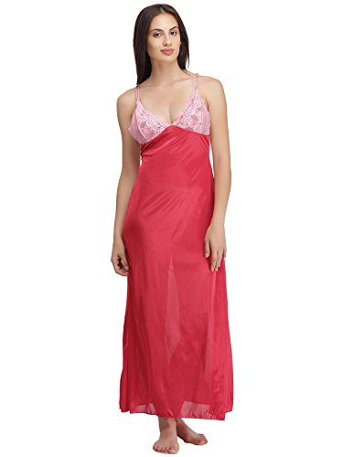Clovia Women Satin Nighty With Lacy Cups & Crisscross Back RS.499 (50.00% Off) - Amazon