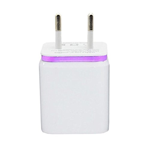 Ularma 2-Port USB Ladegerät 5V 2.1A /1 A USB Ladestecker Power Charger Adapter für Smartphone/Tablet (lila)