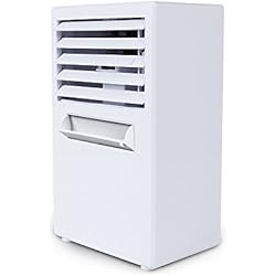 SANDM Mini Refroidisseur D'air, Climatiseur Mobile Humidification Ventilateur climatiseur Ventilateur de Bureau Ventilateur Silencieux étudiant Dortoir-Blanc