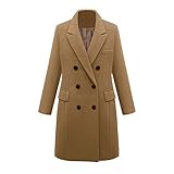 iHENGH Neujahrs Karnevalsaktion Damen Winter Jacke Warm Bequem Slim Parka Mantel Lässig Mode Frauen Revers Wollmantel Trench Lange Outwear