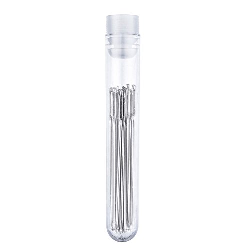 Outus Groß Auge Sticknadel Nadel für Leder Projekt mit Transparenter Flasche, 20 Stück - 5