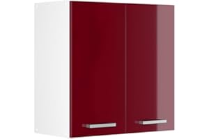 Vicco Wall cabinet Raul, Red high gloss, 60 cm