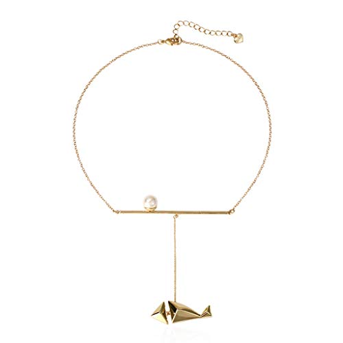 SXY888 Kleine Halskette der kleinen Fische dekorative Schlüsselbeinkettenpersönlichkeit kurzer Geldkreisgewohnheit der kühlen Art einfache Art und Weise Wilde Mädchenbeschaffenheit