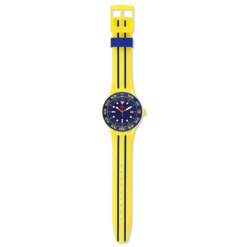 Swatch SUUJ400 - Reloj analógico de cuarzo para hombre con correa de silicona, color amarillo