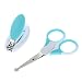 Anself 7pcs Professional Adorable Baby Grooming Set Nail File Finger Toothbrush Round Head Scissors Nail Clipper Hair Brush Comb with Storage Bag